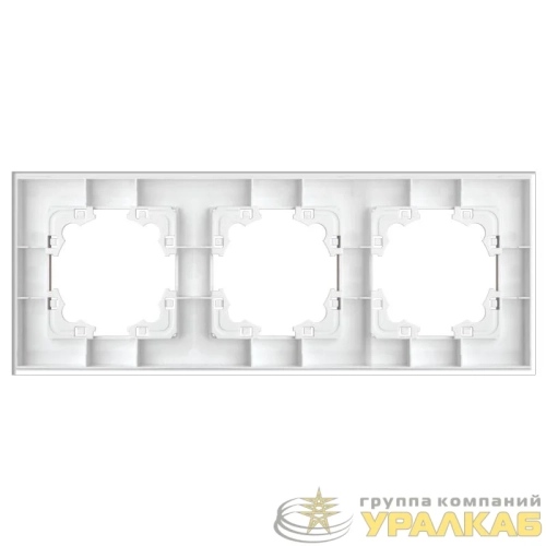 Рамка 3-м Афина стеклянная сл. кость (ivory) UNIVersal 