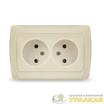 Розетка 2-м СП Маргарита 16А IP20 без заземл. сл.кость (ivory) UNIVersal 
