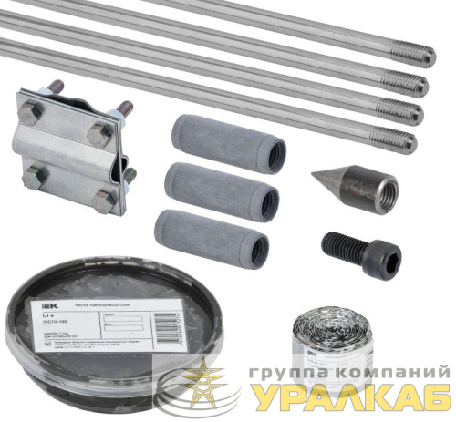 Комплект заземления верт. d16 дл.6м (4х1.5м) оцинк. сталь IEK ZKZ10-11-016-06 детальная картинка