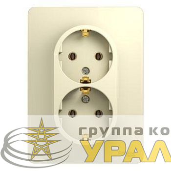 Розетка 2-м СП Glossa 16А IP20 с заземл. в сборе беж. SE GSL000224