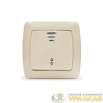 Переключатель проходной 1-кл. СП Маргарита 10А IP20 с подсветкой сл.кость (ivory) UNIVersal 