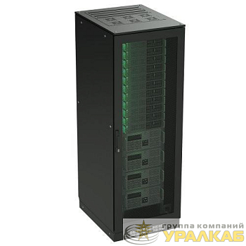 Шкаф напольный 42U 600х600 двери перфорированная/перфорированная укомплектован вводом и заглушками RAL9005 DKC R5IT4266PFB