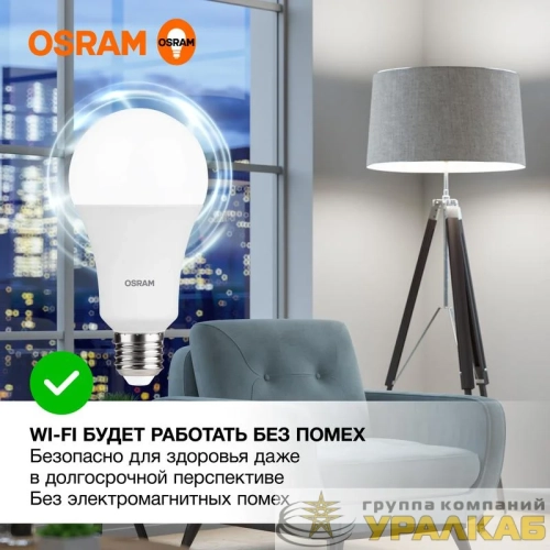 Лампа светодиодная LED Value A 25Вт 4000К нейтр. бел. E27 2000лм угол пучка 180град. 220-240В матов. пластик (замена 200Вт) OSRAM 4058075696358 детальная картинка