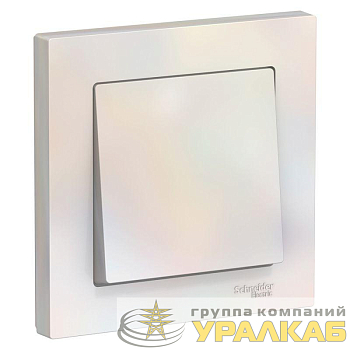 Выключатель 1-кл. СП AtlasDesign 10А IP20 (сх. 1) 10AX в сборе жемчуж. SE ATN000412