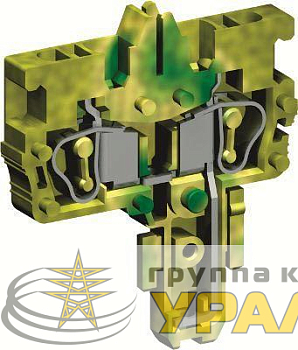 Разъем "гнездо" с пружинным зажимом на 2 контакта для клемм типа HVTE. 2.5 кв.мм желт./зел. DKC ZHVT910