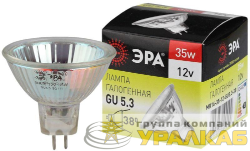 Лампа галогенная GU5.3-MR16-35W-12V-Cl ЭРА C0027355