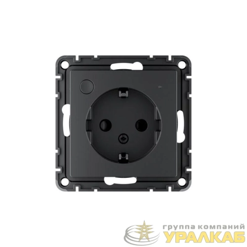 Розетка AtlasDesign Smart 16А L+N с заземл. защ. шторки Zigbee механизм карбон SE 