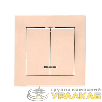 Выключатель 2-кл. СП Валенсия 10А IP20 с индикатором крем. PROxima EKF EWV10-123-20