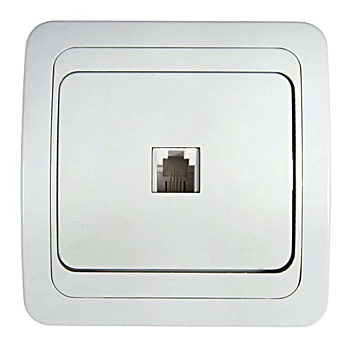 Розетка телефонная 1-м СП Classico 2034 16А IP20 бел. ASD / IN HOME 