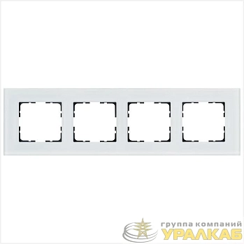 Рамка 4-м G-Glass стекло бел. White Glass Jasmart G1004GW
