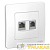 Розетка компьютерная + телефонная 2-м СП Blanca RJ45 кат.5E + RJ11 бел. SE 