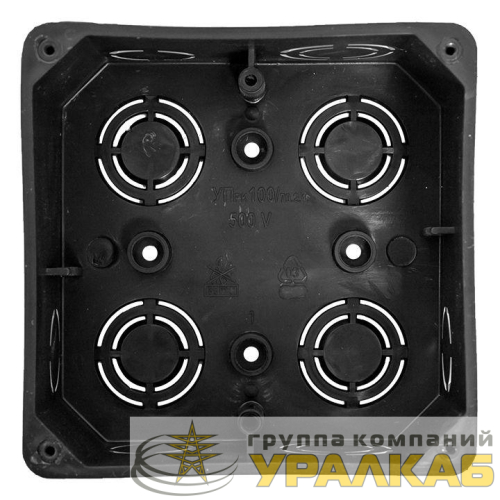 Коробка распаячная КМТ-010-006 для твердых стен с крышкой 107х107х50 полипропилен; винты IP20 син./бел. EKF plc-kmt-010-006 детальная картинка