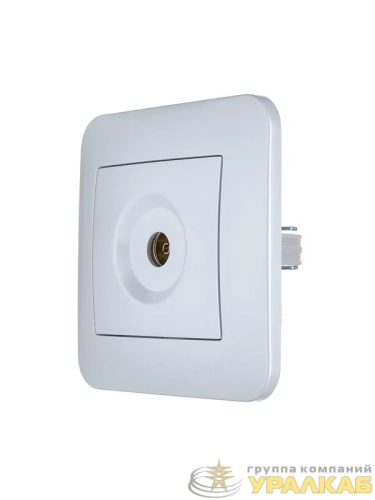 Розетка телевизионная оконечная TV СП ASTI IP20 в сборе жемчуж./бел. перламутр. LEZARD 