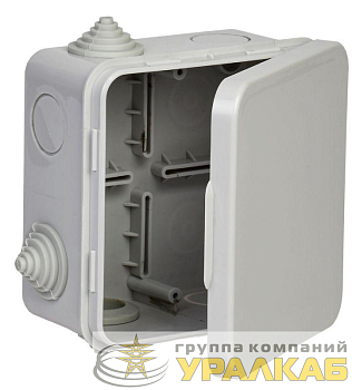 Коробка распаячная ОП 100х100х50 IP54 КМ41256 откид. крышка 8 вводов (7035) IEK UKO31-100-100-050-K03-54