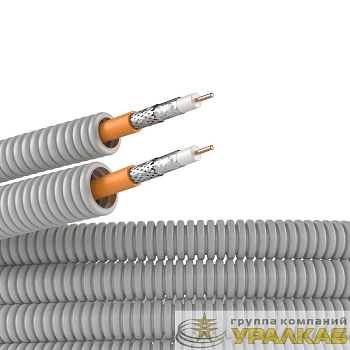Электротруба ПВХ гибкая гофрированная d20мм с коаксиальным кабелем SAT нг(А)-HF (уп.50м) сер. DKC 9VE92050