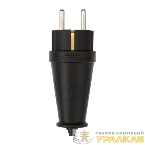 Вилка прямая влагозащ. 16А IP44 с заземл. COMPACT каучук черн. Rexant 