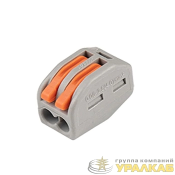 Клемма монтажная рычажного соединения PTC-2P 222-412 BL/10 450В 32А 0.08-2.5(4.0)кв.мм Jazzway 