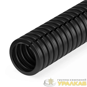 Труба гофрированная ПА dвн 5.0мм dнар 7.2мм безгалоген. (HF) разрезная черн. (уп.25м) Промрукав 