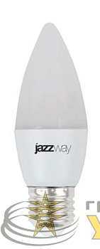 Лампа светодиодная PLED-SP 7Вт C37 свеча 3000К тепл. бел. E27 530лм 230В JazzWay 1027825-2