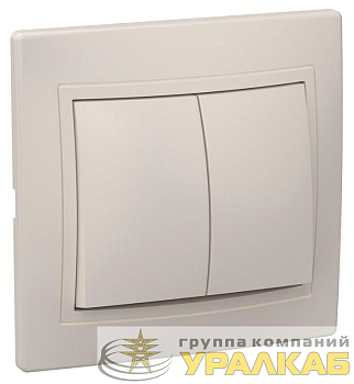 Выключатель 2-кл. СП Кварта 10А IP20 ВС10-2-0-ККм крем. IEK EVK20-K33-10-DM