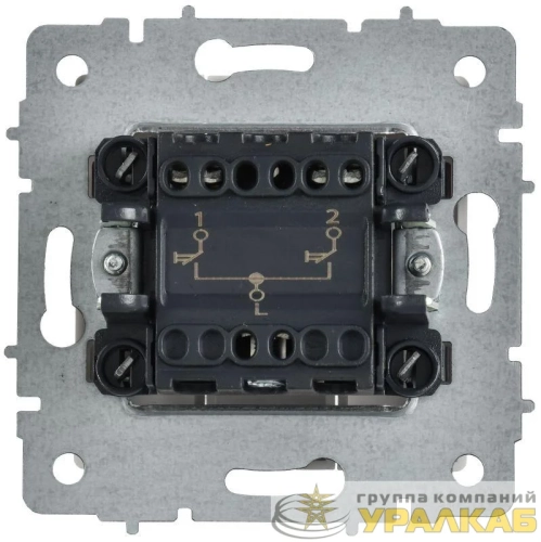 Выключатель жалюзи СП BRITE ВС10-1-5-БрАБ 10А механизм арктич. бел. IEK 