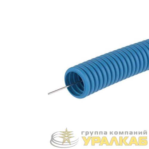 Труба гофрированная ППЛ гибкая легкая d25мм с протяжкой син. (уп.50м) DKC 