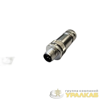 Разъем М12 5A штыревой винт метал. прямой резьба PG7 каб. часть СЦМ120003-05A СТЭЗ 185200020