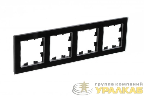 Рамка 4-м AtlasDesign Nature стекло черн. SE 