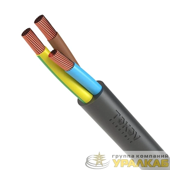 Провод TOKOV ELECTRIC ПВС 3х0.75(2х0.75+1х0.75) 380В Ч (бухта) (м) 
