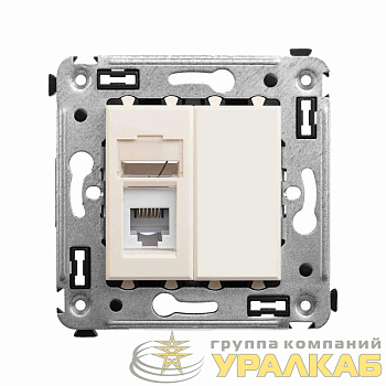Розетка телефонная 1-м СП Avanti "Ванильная дымка" RJ12 DKC 