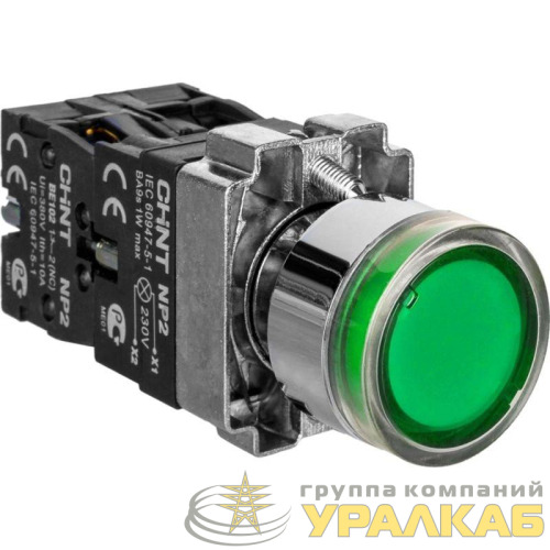 Кнопка управления NP2-BW3361 1НО зел. AC/DC 230В(LED) IP40 CHINT 573831 детальная картинка