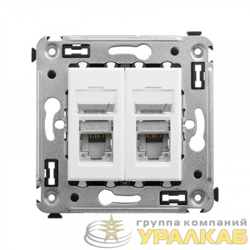 Розетка 2-м RJ-45 СП кат.5e экранированная Avanti "Белое облако" DKC 4400364