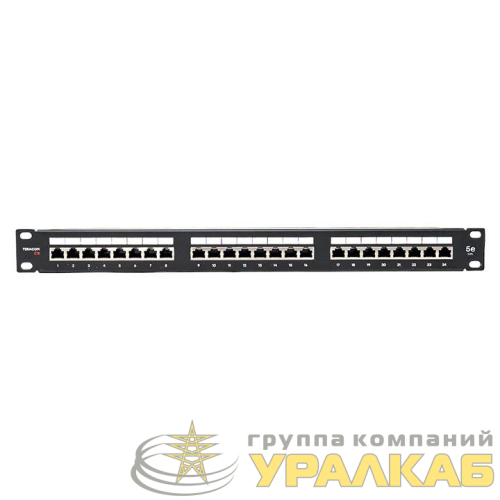 Патч-панель 19дюйм 1U кат.5E STP полн. экранир. 24 порта RJ45 Dual IDC с органайзером TERACOM PRO EKF TRP-PPNL-5ESTP-1U24