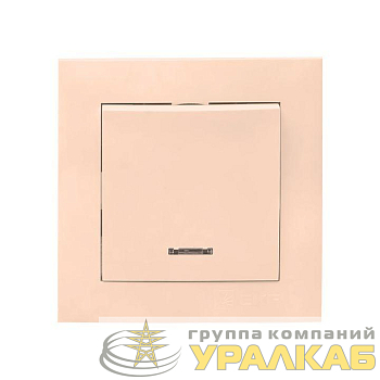 Выключатель 1-кл. СП Валенсия 10А IP20 с индикатором крем. PROxima EKF EWV10-121-20