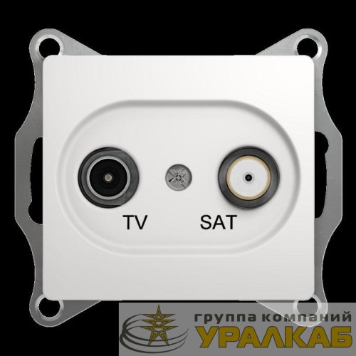 Розетка телевизионная оконечная TV/SAT 1-м СП Glossa 1дБ механизм бел. SE GSL000197 детальная картинка