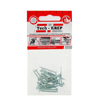 Шуруп универсальный 3.0х30 цинк. с потайной головкой (уп.25шт) пакет Tech-Krep 