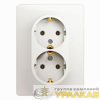 Розетка 2-м СП Glossa 16А IP20 с заземл. в сборе перламутр. SE GSL000624