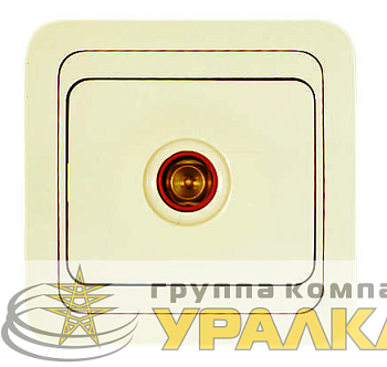 Розетка телевизионная TV 1-м СП Mimoza 16А IP20 крем/крем Makel 25007