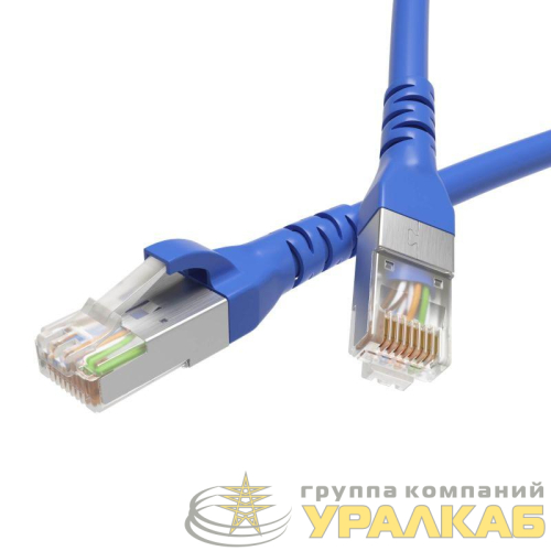 Патч-корд кат.5E F/UTP экранир. 4х2 LSZH 2м син. DKC 