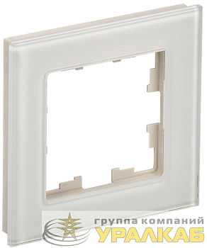 Рамка 1-м BRITE РУ-1-2-БрВа стекло ванильн. IEK BR-M12-G-K10