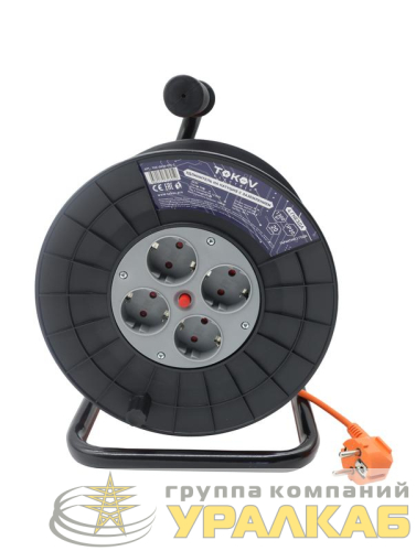 Удлинитель на катушке 4х20м с заземл. 6А IP20 3х0.75 TOKOV ELECTRIC TKE-SK20-075-Z детальная картинка