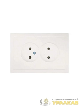 Розетка 2-мест. б/з СП ZIMA IP20 16А ПБТ безвинт. зажим слон. кость LEZARD 