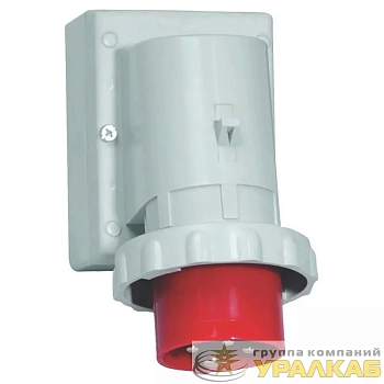 Вилка настенная 16А 4п 3P+PE 6ч 400В IP67 Bals 2477