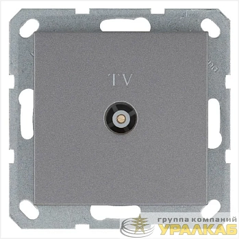 Розетка телевизионная оконечная TV Ф9.5мм механизм алюм. Jasmart 