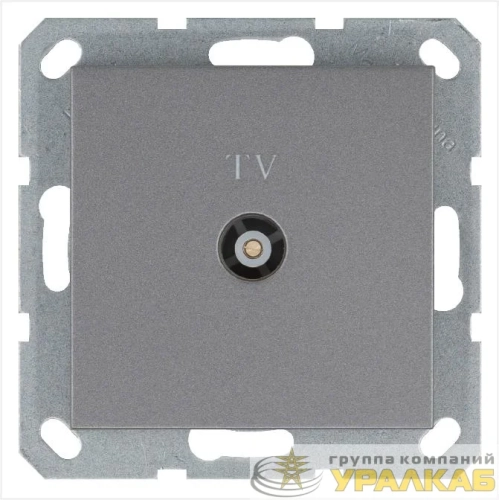 Розетка телевизионная оконечная TV Ф9.5мм механизм алюм. Jasmart G6001S детальная картинка
