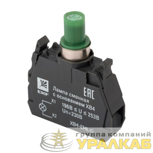 Лампа сменная с основанием XB4 зел. 230В PROxima EKF XB4-EML-G детальная картинка
