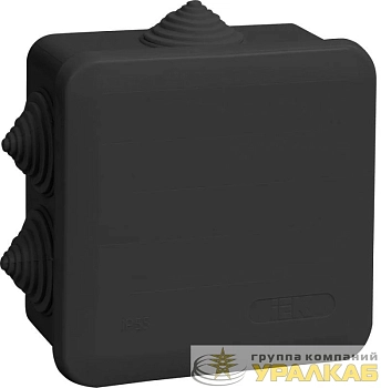 Коробка распаячная ОП 100х100х50 IP44 КМ41255 6 гермовводов черн. IEK UKO21-100-100-050-K02-44