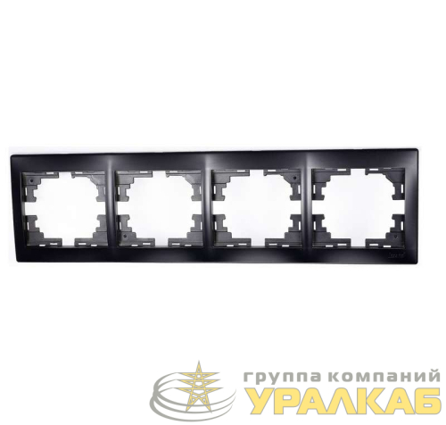 Рамка 4-м Mira горизонт. черн. бархат LEZARD 701-4200-149 детальная картинка