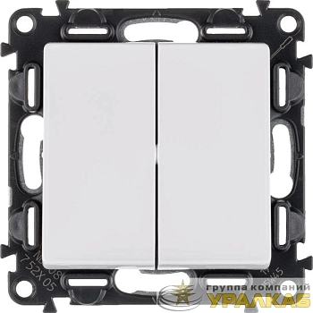 Выключатель 2-кл. СП Valena Life 10А IP20 250В с лицев. панелью безвинтов. зажимы механизм бел. Leg 