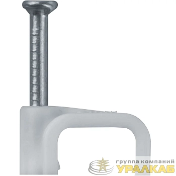 Скоба крепежная прямая с гвоздем d4мм OCS-04-50 пластик. (уп.50шт) ОНЛАЙТ 